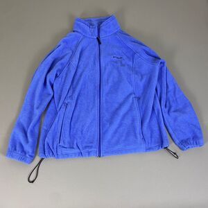 Columbia Fleece Full Zip Jacket Women's 2X Blue Cozy Outdoor Athletic Sportswear